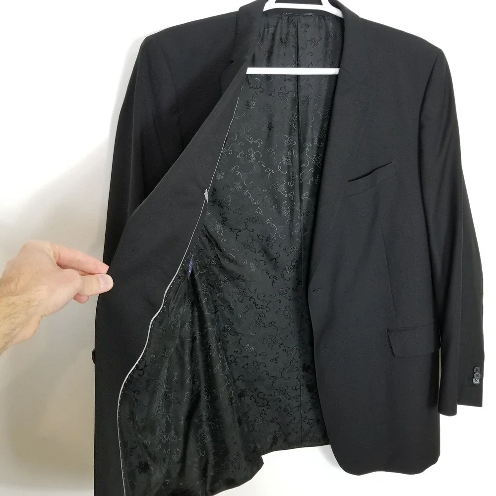 Hammer Made Ermengildo Zegna Cloth Men Wool  Blazer Jacket Sz 50L  Black Classic